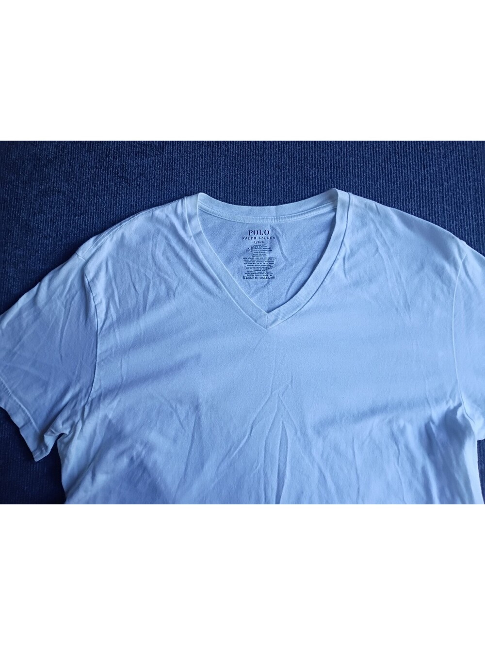 Polo Ralph Lauren Classic Fit V-Neck White Cotton T-Shirt Large